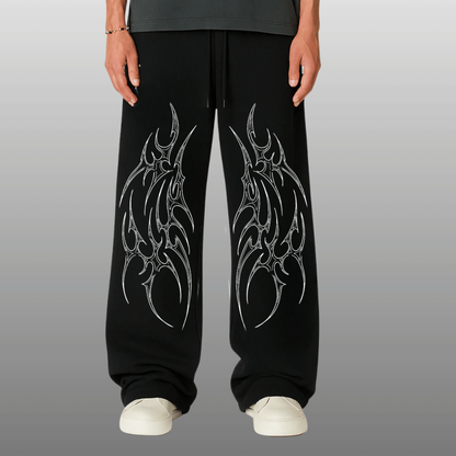 BEXOR BLACK UNISEX STRAIGHT FIT BAGGY PANTS