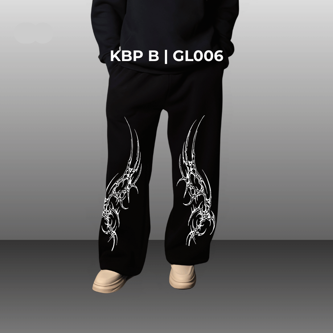 SAIYAN BLACK UNISEX BOOTCUT FIT BAGGY PANTS