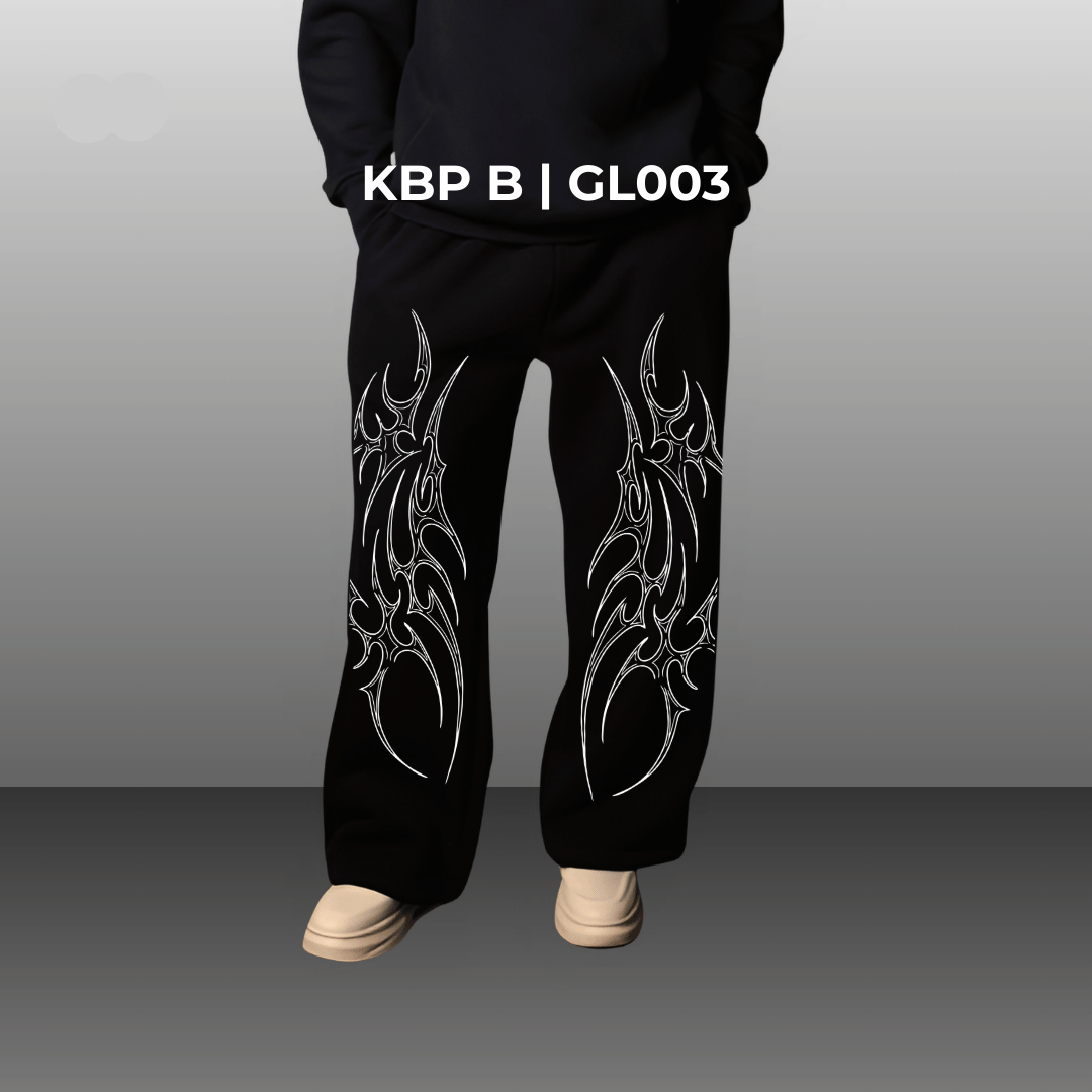 BEXOR BLACK UNISEX BOOTCUT FIT BAGGY PANTS