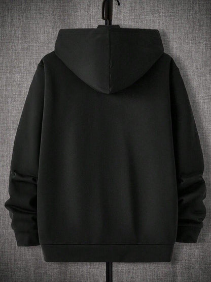 Black Plain Regular Hoodie